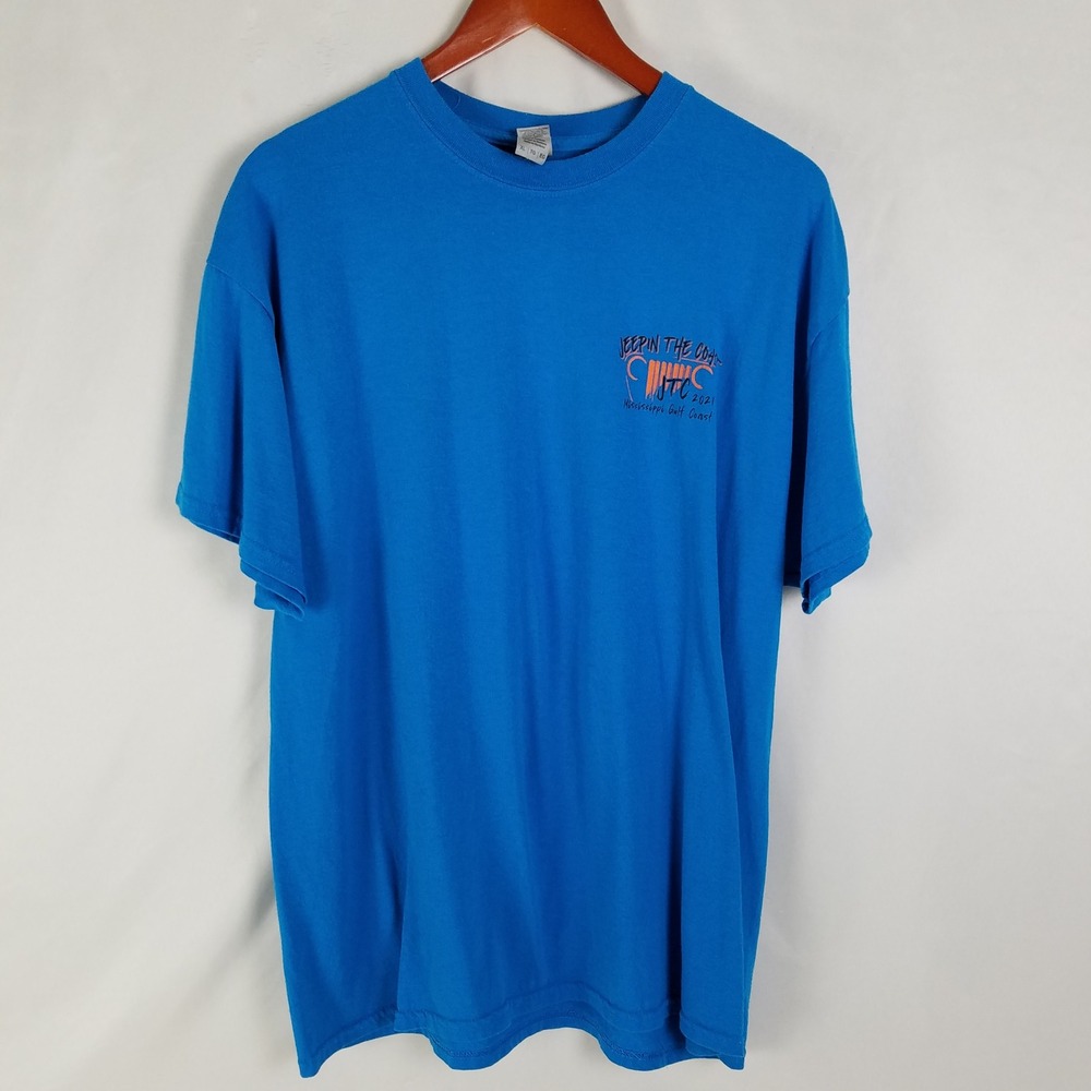 Mens Gildan DryBlend Jeepin The Coast 2021 Tee Mississippi Gulf Coast T Shirt XL